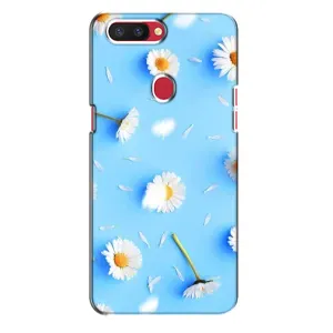 Чехол с Цветами для Oppo R11s (ромашки на голубом)