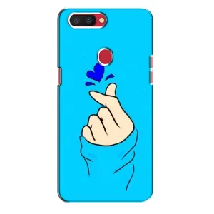 Чохол (Знак сердечка) для Oppo R11s (Сердечко на синоьому)