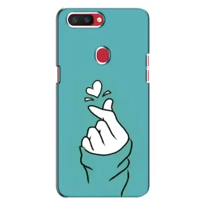 Чохол (Знак сердечка) для Oppo R11s (Сердечко на бірюзовому)