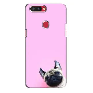 Бампер для Oppo R11s з картинкою "Песики" (Собака на рожевому)