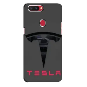 Силіконовий бампер з картинкою машини на Oppo R11s (Logo TESLA)