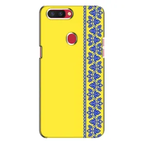 Силиконовый Чехол на Oppo R11s (Вышиванка на желтом)