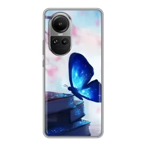 Силіконовий бампер з картинкою звірів для Oppo Reno 10 Pro (Метелик синій)