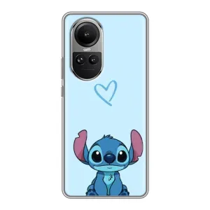 Чехол с рисунком Стич для OPPO Reno 10 Pro (Голубой Стич)