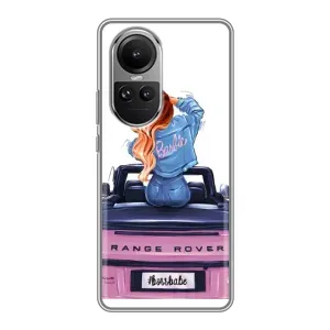 Силиконовый Чехол на Oppo Reno 10 Pro с картинкой Стильных Девушек (Девушка на машине)