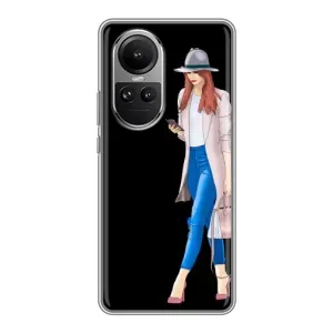 Чехол с картинкой Модные Девчонки Oppo Reno 10 Pro (Девушка со смартфоном)