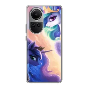 Чехол Unicorn на Oppo Reno 10 Pro (Единорожки на тучках)
