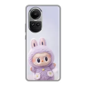 Чехол с принтом Лабубу для Oppo Reno 10 Pro (Фиолетовый Лабубу)