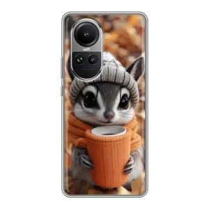 Друкований чохол 'Звірята з кавою' для Oppo Reno 10 Pro (Гризунчик з кавою)
