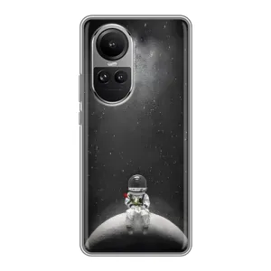 Силіконовый Чохол з принтом "Космонавти" на Oppo Reno 10 Pro (Космонавт романтик)