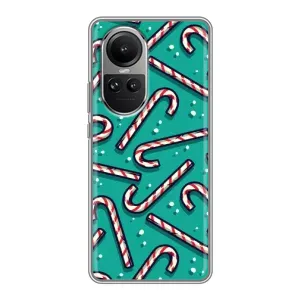 Силиконовый бампер на рождество для Oppo Reno 10 Pro (Леденцы)