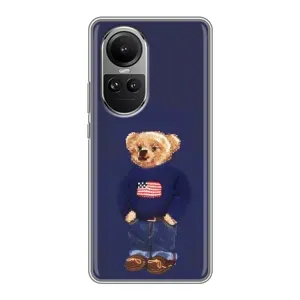 Чехлы Мишка Тедди для Оппо Рено 10 Про (Мишка USA)