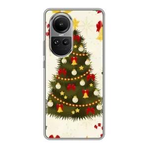 Чехол Новогодняя Елка на Oppo Reno 10 Pro (Новогодний принт)