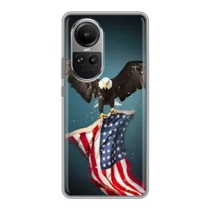 Чехол Флаг USA для Oppo Reno 10 Pro (Орел и флаг)
