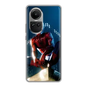 Чехол Супергерой Человека Паука на Oppo Reno 10 Pro (Паук на доме)
