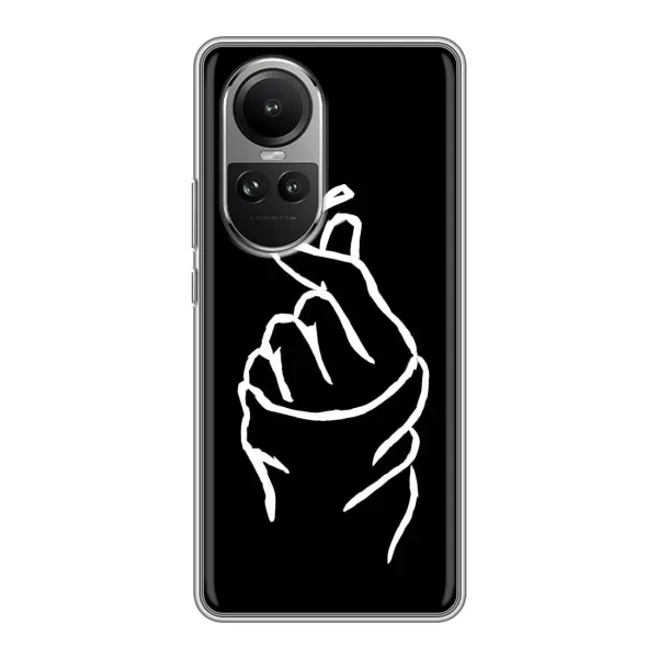 Чехол с рисунком «Сердце на черном» для OPPO Reno 10 Pro