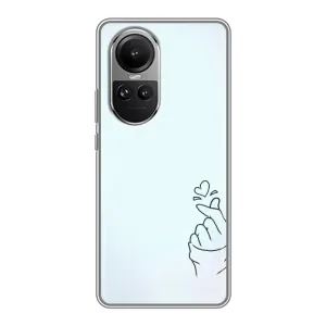 Чехлы (Знак сердечка) на Oppo Reno 10 Pro (Сердце на голубом)