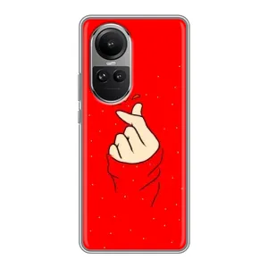 Чехлы (Знак сердечка) на Oppo Reno 10 Pro (Сердце на красном)