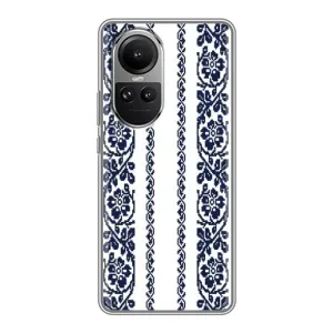 Силиконовый Чехол на Oppo Reno 10 Pro с картинкой Вышиванки (Синяя вышиванка)