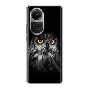 Чохли з принтом СОВИ для Oppo Reno 10 Pro (Сова на чорному)