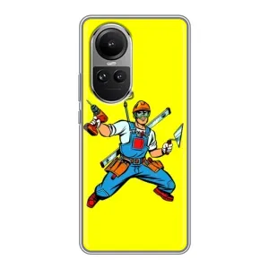 Силиконовый бампер (Работники) на Oppo Reno 10 Pro (Строитель)