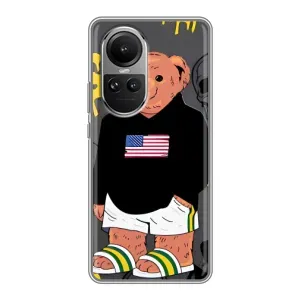 Чехлы Мишка Тедди для Оппо Рено 10 Про (Teddy USA)