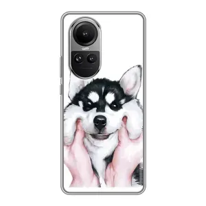 Бампер для Oppo Reno 10 Pro с картинкой "Песики" (Собака Хаски)