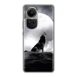 Чохол з Вовком на Oppo Reno 10 Pro (Вовк і місяць)