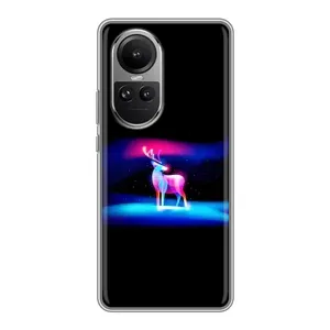 Силіконовий бампер з картинкою звірів для Oppo Reno 10 Pro (Яскравий олень)