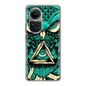 Чохли з принтом СОВИ для Oppo Reno 10 Pro (Зелена сова)