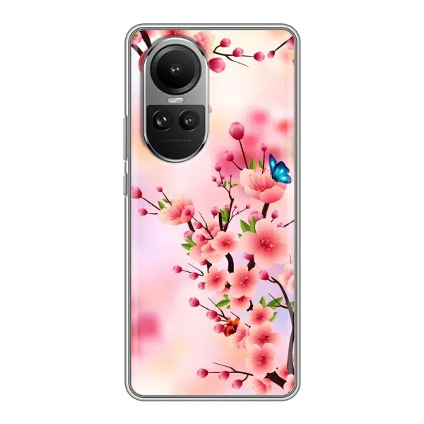 Чехол с рисунком «Бабочки на сакуре» для OPPO Reno 10 Чехол с рисунком «Бабочки на сакуре» для OPPO Reno 10