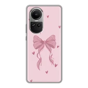 Чехол банты для Oppo Reno 10 (Бант на розовом)