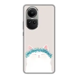 Чехол на тематику: Коты для OPPO Reno 10 (Белый котик)