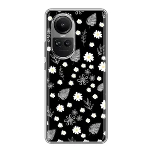 Чохли з тематикою "КВІТИ" на Oppo Reno 10 (цвітіння на чорному)