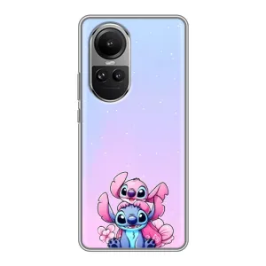 Чехол с рисунком Стич для OPPO Reno 10 (Энджл и Стич)