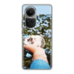 Чехлы с изображением разных животных для Oppo Reno 10 (Ежик на руках)