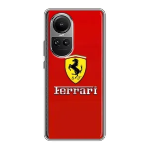 Силиконовый бампер с картинкой машины на Oppo Reno 10 (Ferrari Logo)