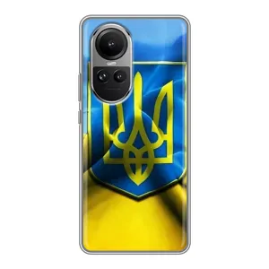 Чехол с картинкой (Патриотический ГЕРБ) на Oppo Reno 10 (Герб и Флаг Украины)