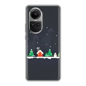 Силіконовий бампер на різдво для Oppo Reno 10 (Місто зимове)