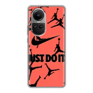 Силіконовый Чохол Nike Air Jordan на Оппо Рено 10 (Just Do It)