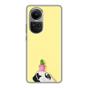 Бампер для Oppo Reno 10 с картинкой "Песики" (Кактус на голове)