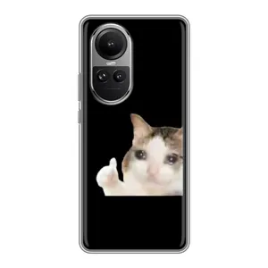 Бампер с принтом Мемы для Oppo Reno 10 (Кот в слезах)