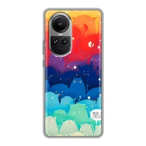 Силиконовый чехол с котиком для Oppo Reno 10 (Mew)