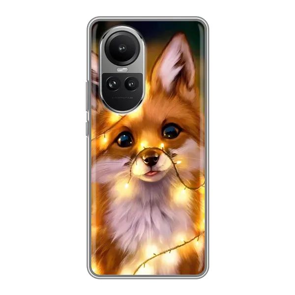 Чехол с рисунком «Новогодний лисенок» для OPPO Reno 10 Чехол с рисунком «Новогодний лисенок» для OPPO Reno 10