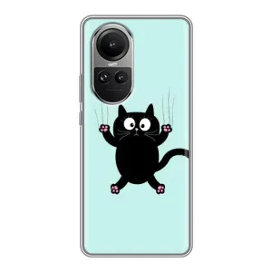 Силиконовый чехол с котиком для Oppo Reno 10 (Падающий кот)