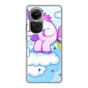 Чехол Unicorn на Oppo Reno 10 (Радуга единорожка)