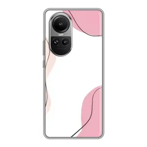 Чохол квітковий дизайн для Oppo Reno 10 (Рожевий фон)