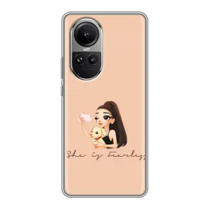 Силиконовый Чехол на Oppo Reno 10 с картинкой Стильных Девушек (С собакой)