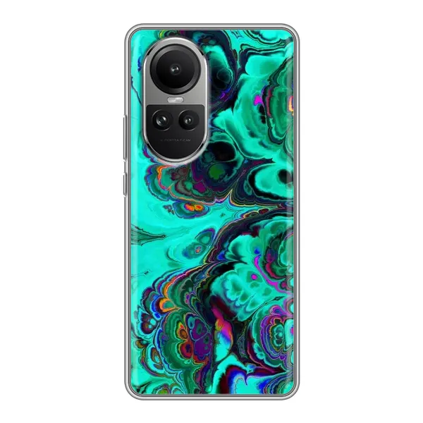 Чехол с рисунком «Салатный мрамор» для OPPO Reno 10