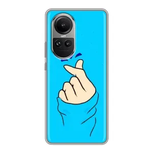 Чехлы (Знак сердечка) на Oppo Reno 10 (Сердце на синем)